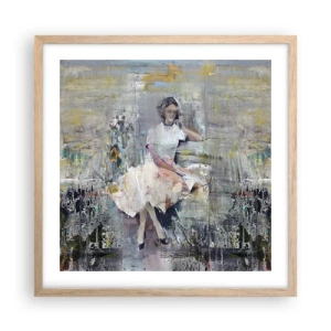 Plakat i ramme af lyst egetræ - Klassisk og moderne - 50x50 cm