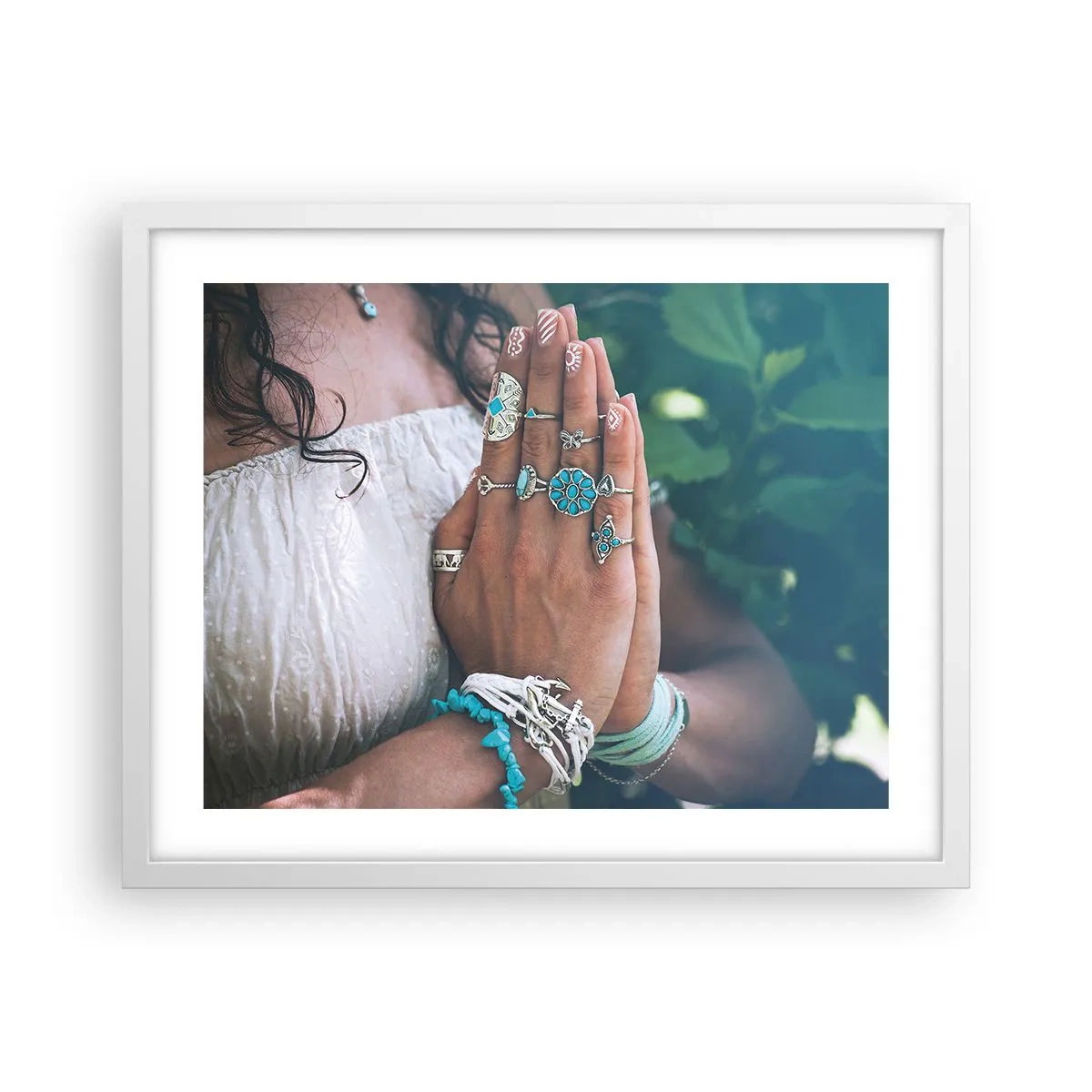 Plakat i hvid ramme - Velkommen til værens centrum - 50x40 cm