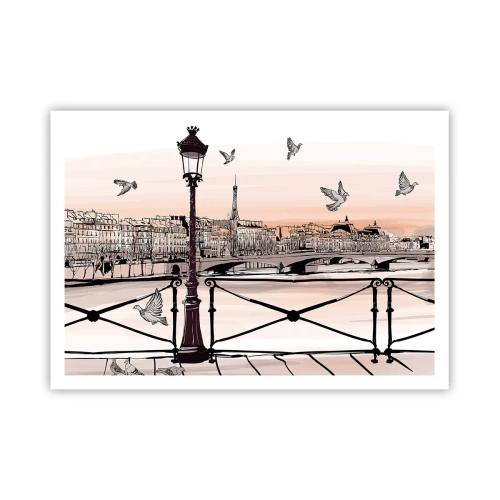Plakat - Over Paris' hustage - 100x70 cm