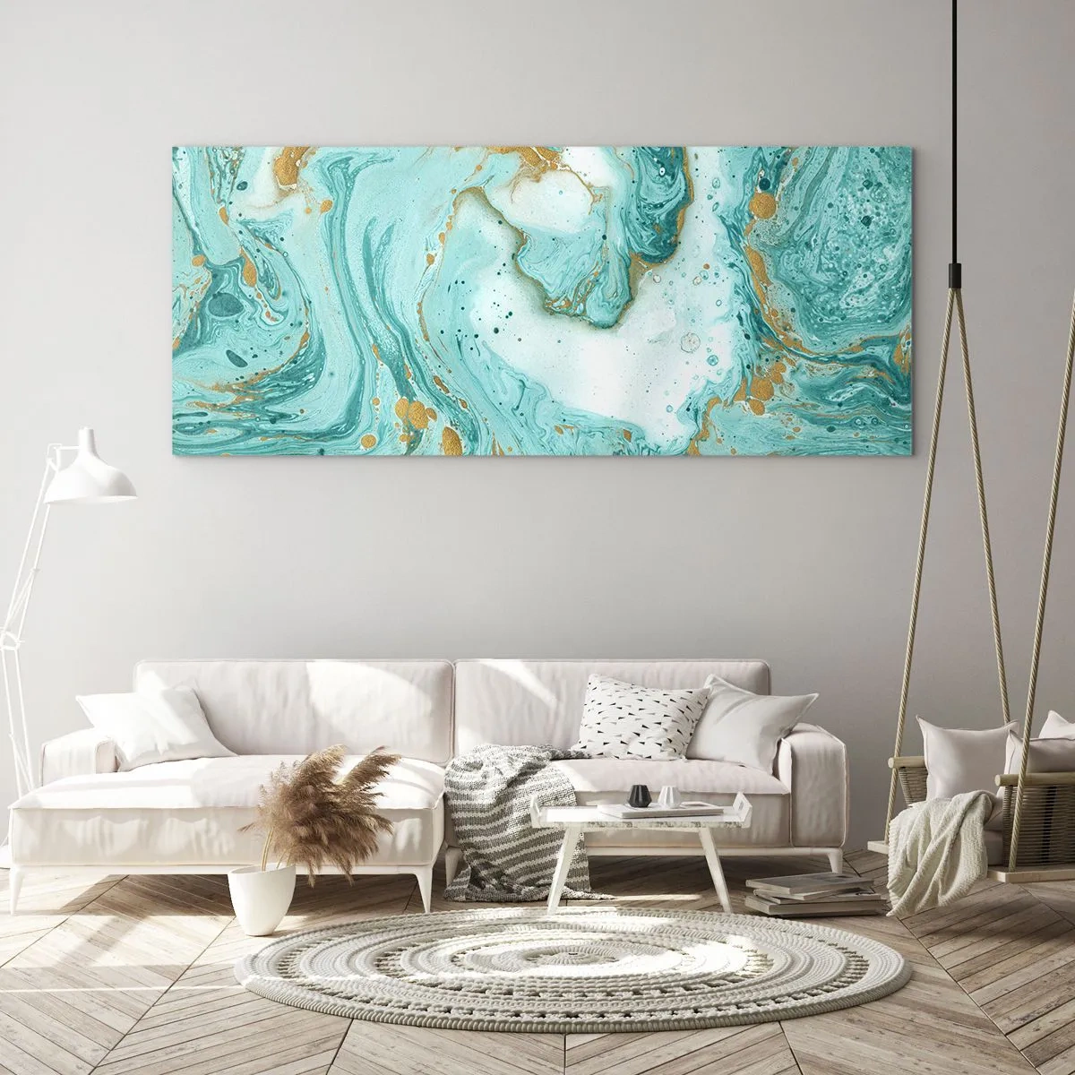 Billede på glas - Under den store bølge i Edo-perioden - 90x30 cm