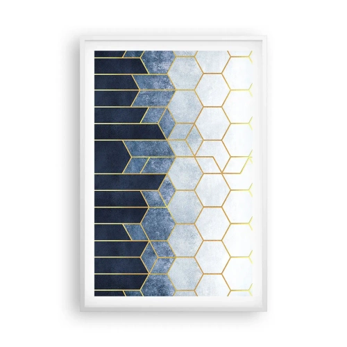 Plakat i hvid ramme - Komposition i synkoperet rytme - 61x91 cm