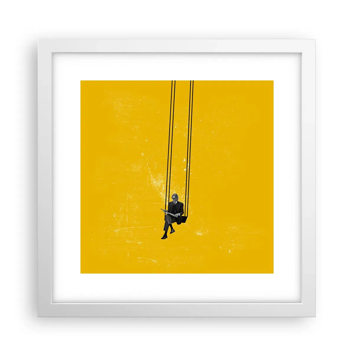 Plakat i hvid ramme - En dag som alle andre - 30x30 cm