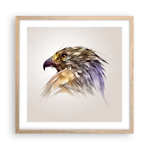 Plakat i ramme af lyst egetræ - Portræt af en kriger - 50x50 cm