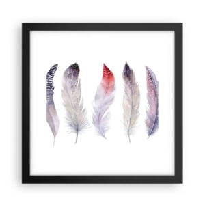 Plakat i sort ramme - Delikat som en flerfarvet tåge - 30x30 cm