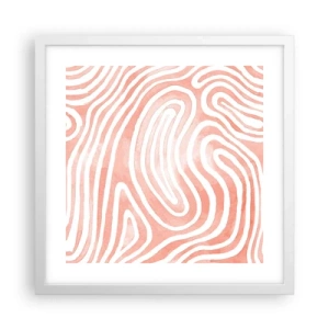 Plakat i hvid ramme - I en labyrint af koraller - 40x40 cm