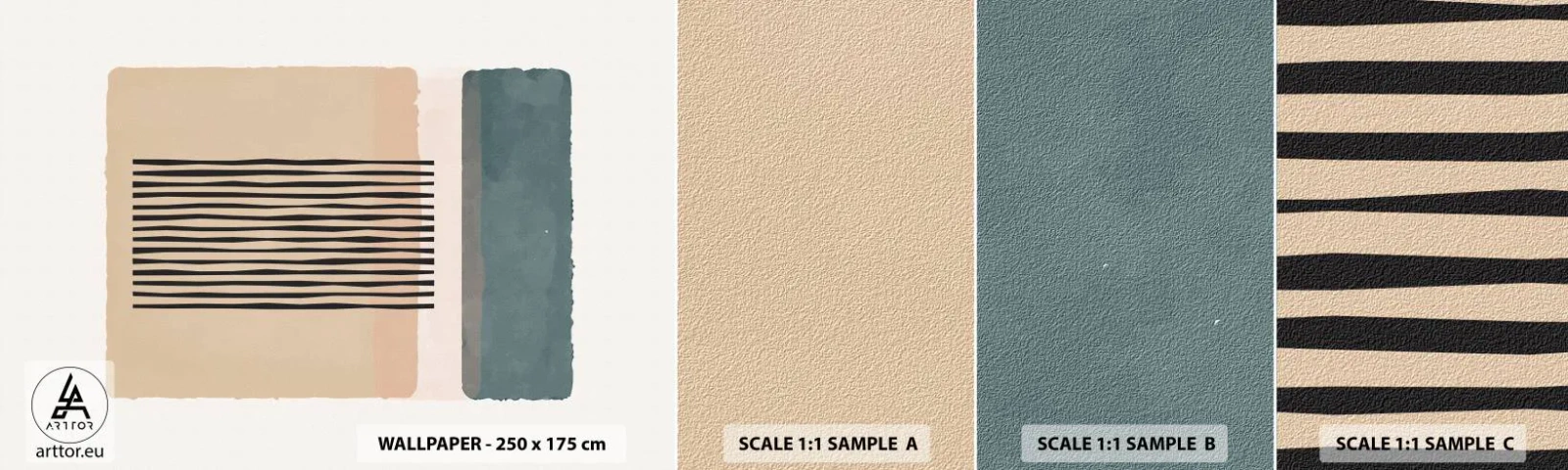 Prøve Fototapet Selvklæbende Deluxe Sticker - Alt er i god stand - Abstraktion, Grafik, Minimalisme - 100x30 cm