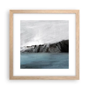 Plakat i ramme af lyst egetræ - Vand - jord: et sammenstød mellem elementerne - 30x30 cm