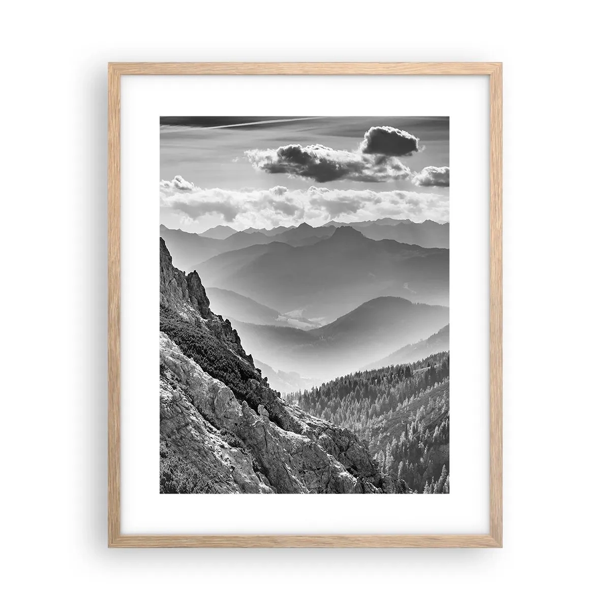 Plakat i ramme af lyst egetræ - Hele vejen til horisonten - 40x50 cm