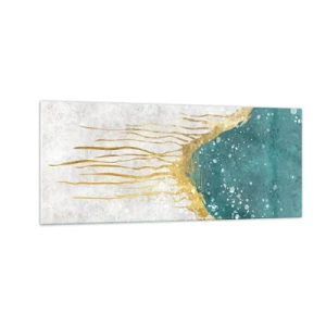 Billede på glas - Gyldent tidevand - 100x40 cm