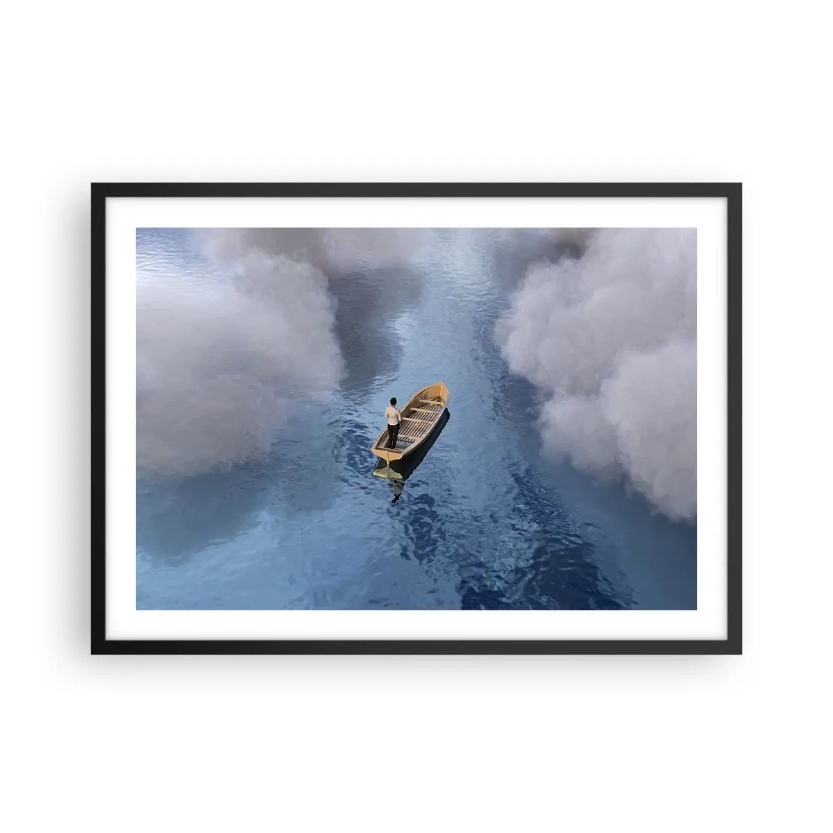 Plakat i sort ramme - Livet - rejsen - det ukendte - 70x50 cm
