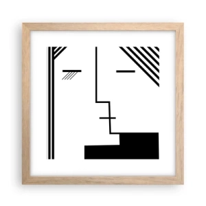 Plakat i ramme af lyst egetræ - Bare et kys - 30x30 cm