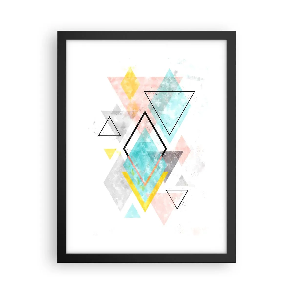 Plakat i sort ramme - Geometrisk leg - 30x40 cm