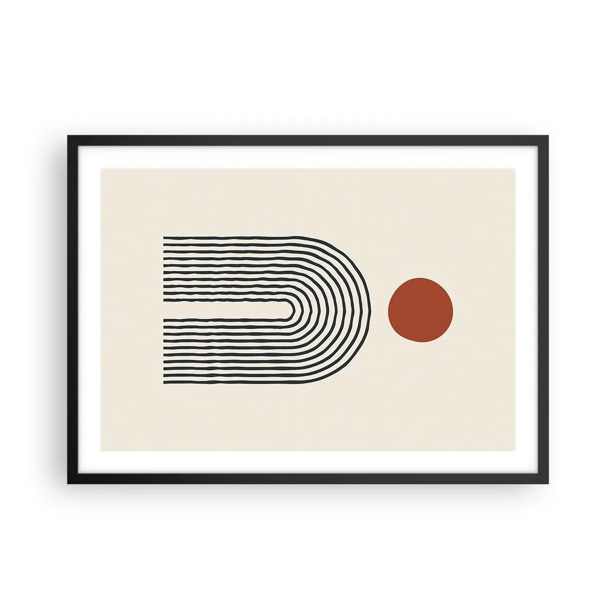 Plakat i sort ramme - Magnetisme af former og farver - 70x50 cm