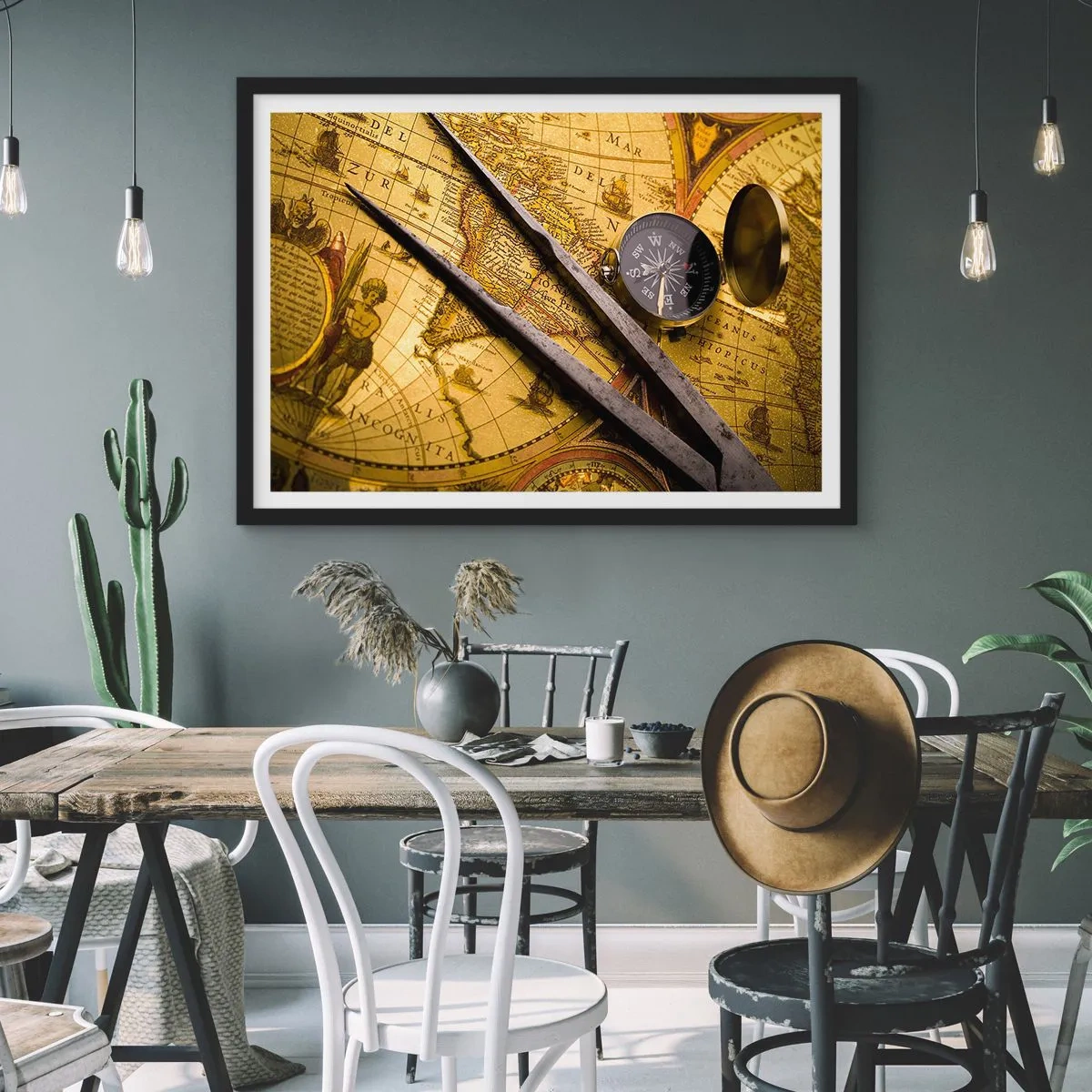 Plakat i sort ramme - Hvor er skattene? - 40x30 cm