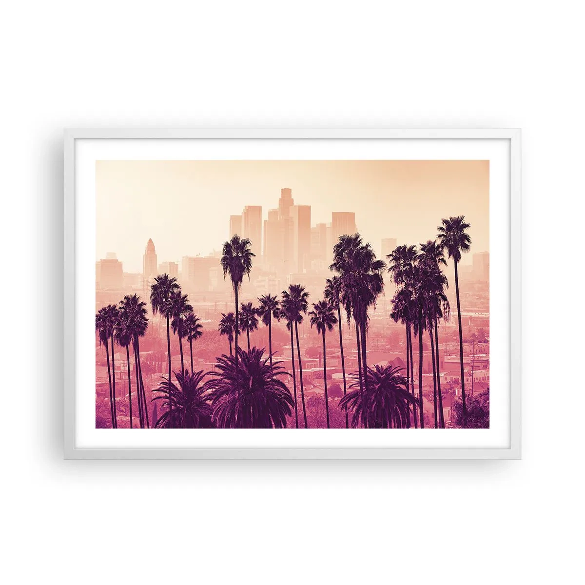 Plakat i hvid ramme - Landskab i Californien - 70x50 cm