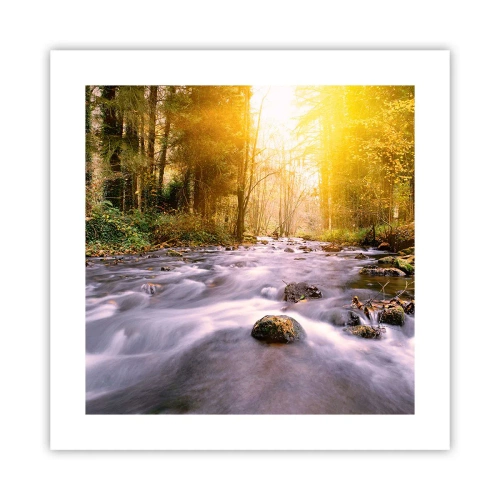 Plakat - Malachit i sølv- og guldfatning - 40x40 cm