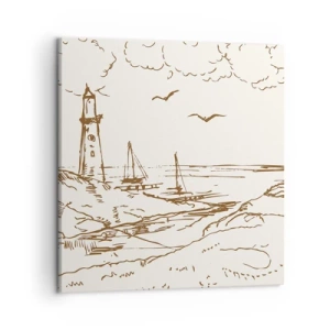 Lærredstryk - Billede på lærred - Oversigt over sommerminder - 50x50 cm