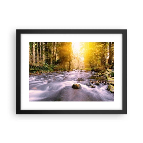 Plakat i sort ramme - Malachit i sølv- og guldfatning - 40x30 cm