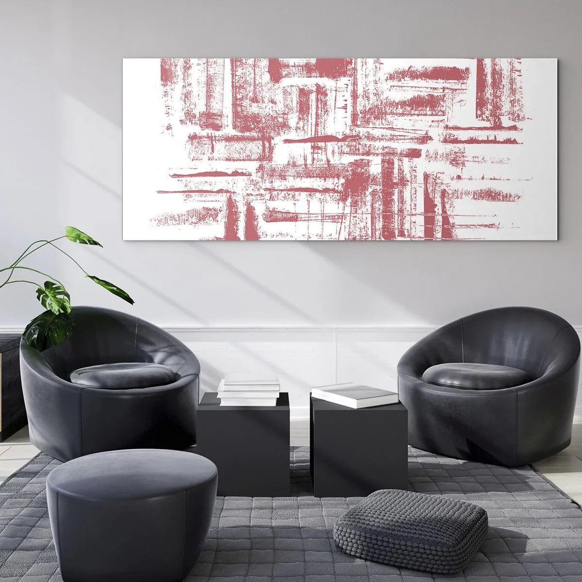 Billede på glas - Rød by - 120x50 cm