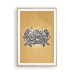 Plakat i ramme af lyst egetræ - Fortællinger om hr. krabbe - 61x91 cm