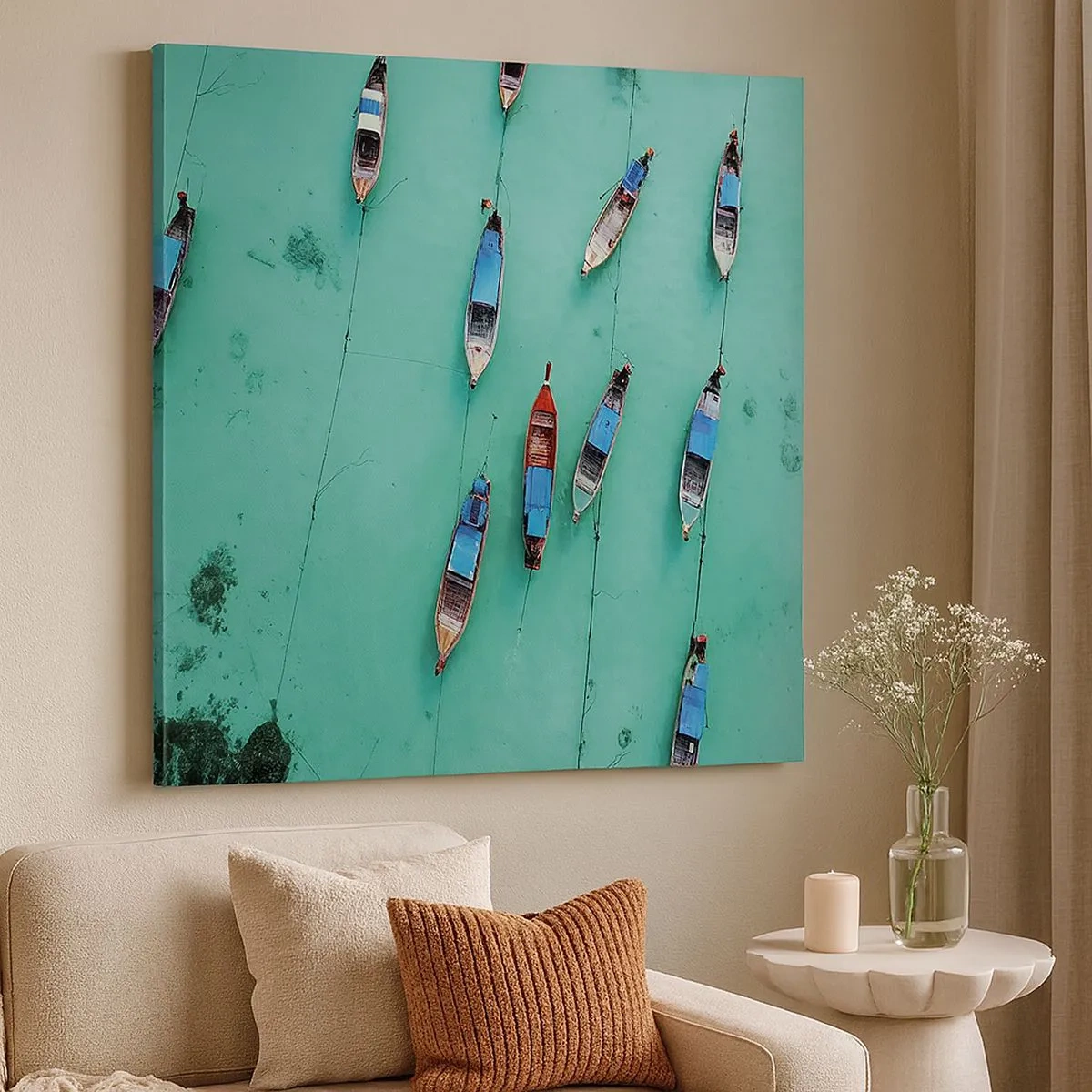 Lærredstryk - Billede på lærred - I glædelig forventning - 30x30 cm