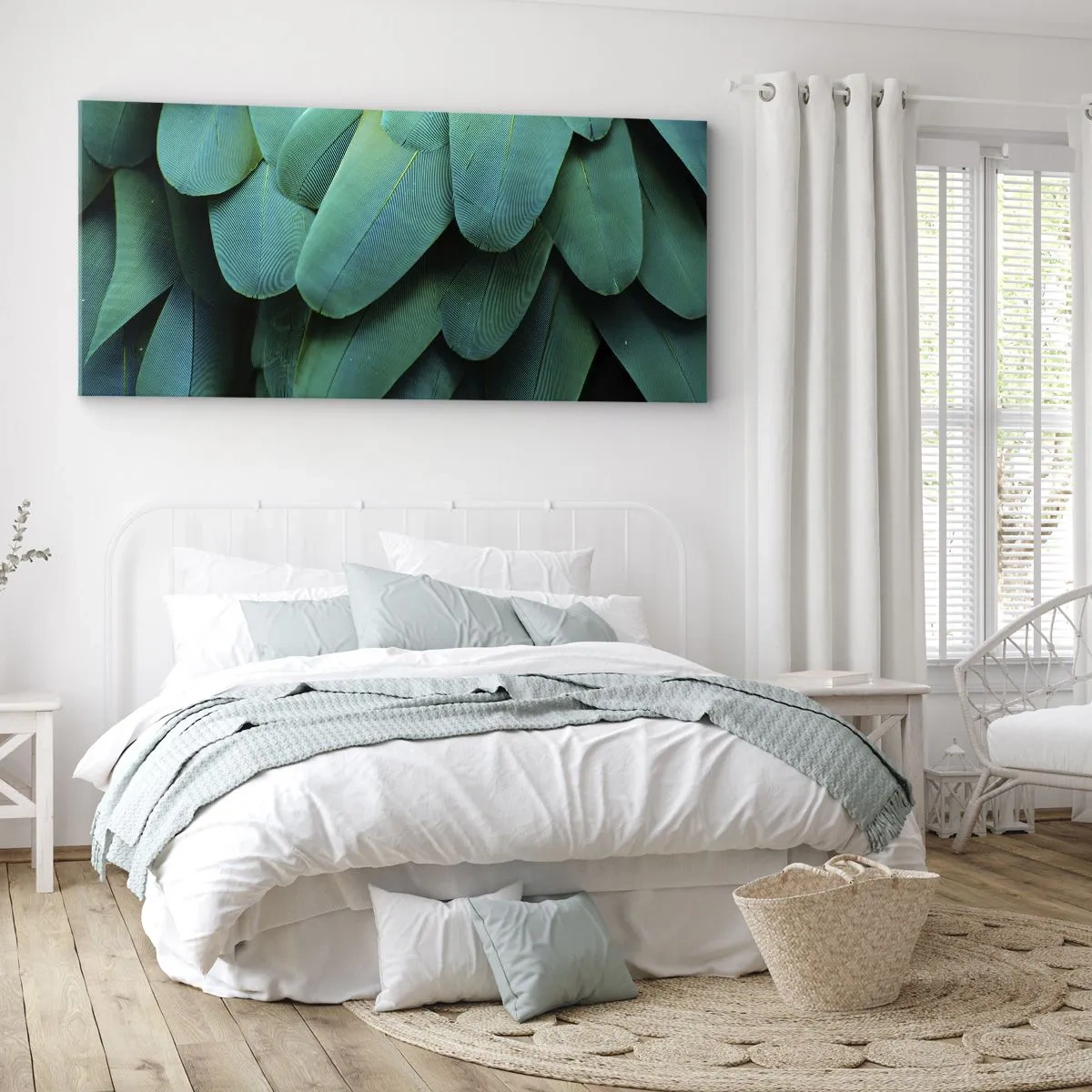 Lærredstryk - Billede på lærred - Papegøjenaturens præcision - 100x40 cm