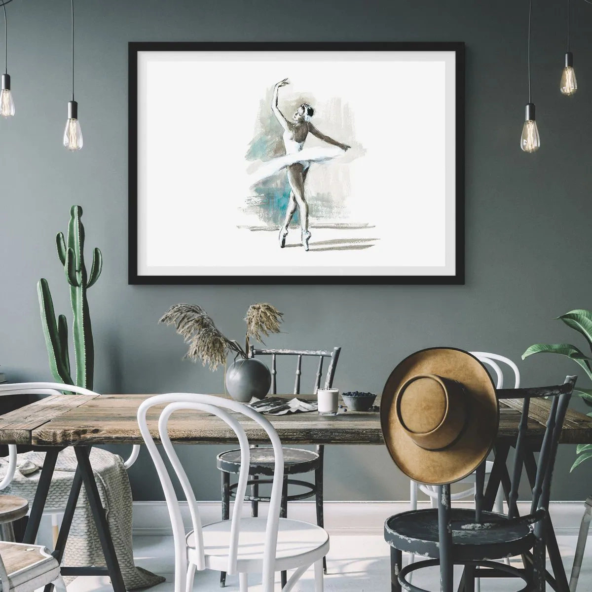 Plakat i sort ramme - Fortryllet til en svane - 70x50 cm
