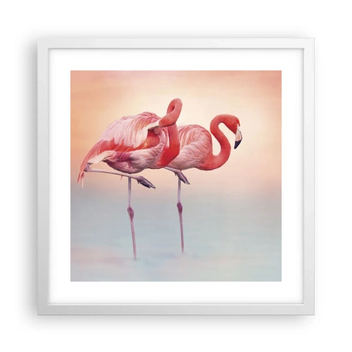 Plakat i hvid ramme - I farven af den nedgående sol - 40x40 cm