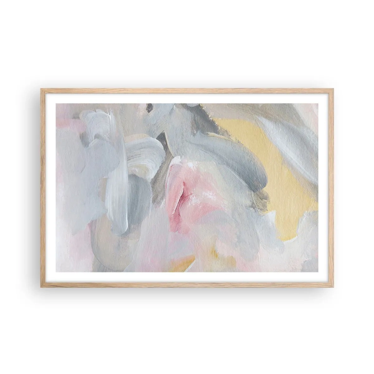 Plakat i ramme af lyst egetræ - I en pastelfarvet verden - 91x61 cm