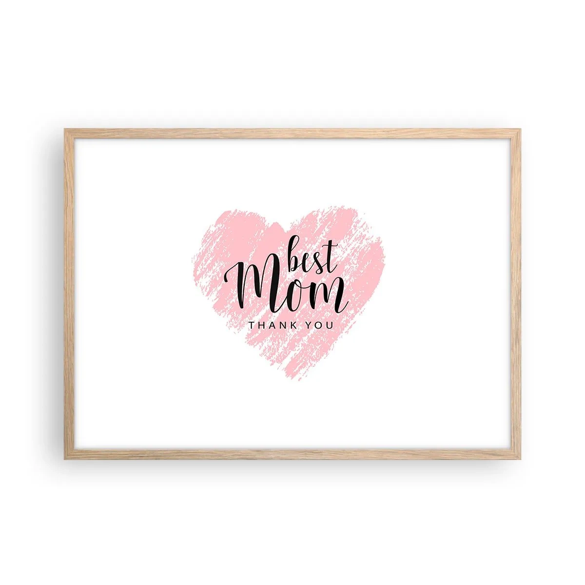 Plakat i ramme af lyst egetræ - Altid det rette øjeblik - 70x50 cm