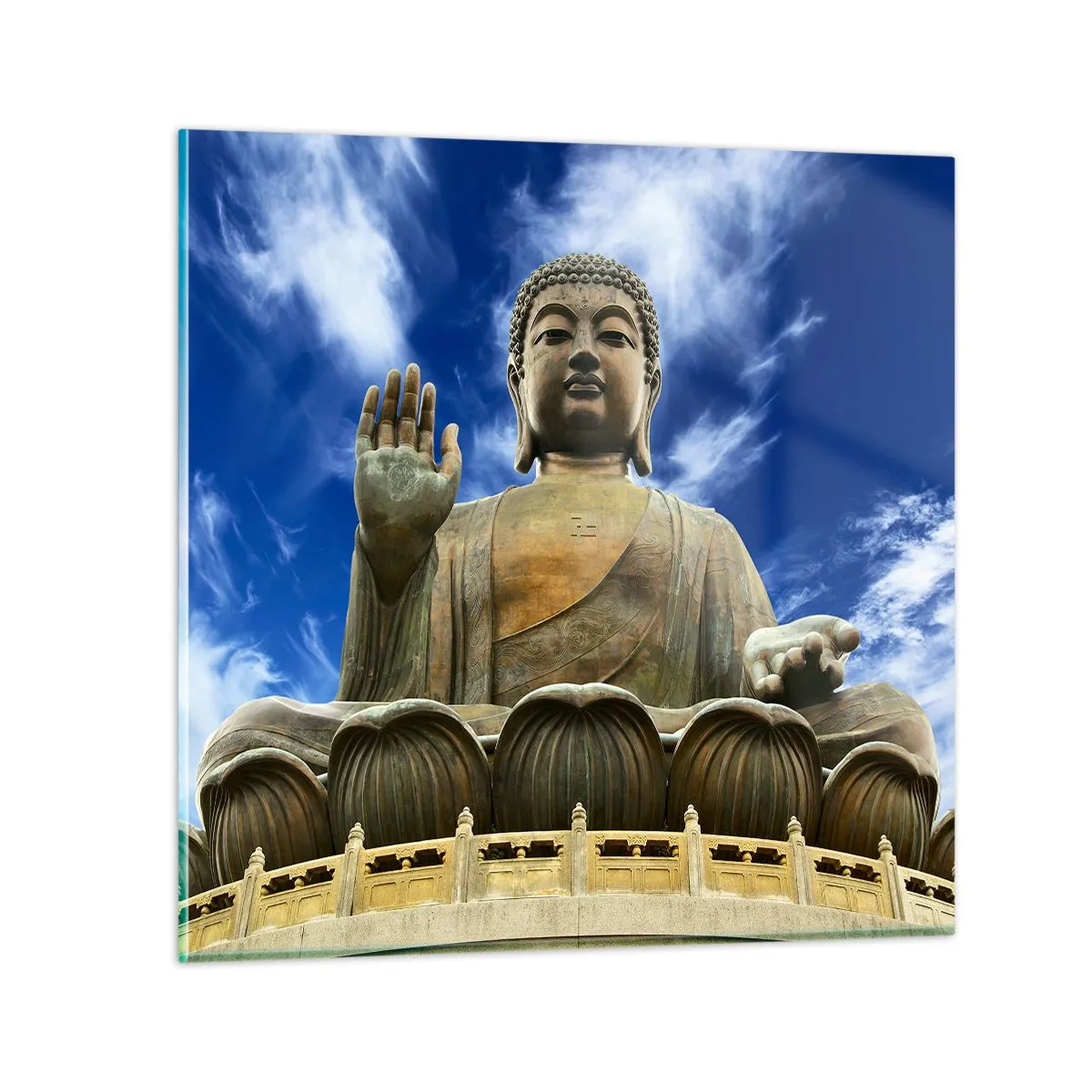 Billede på glas - Lev uden frygt - 40x40 cm