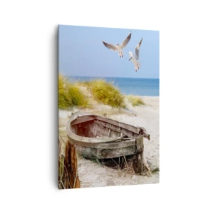 Lærredstryk - Billede på lærred - Badet i vinden - 70x100 cm