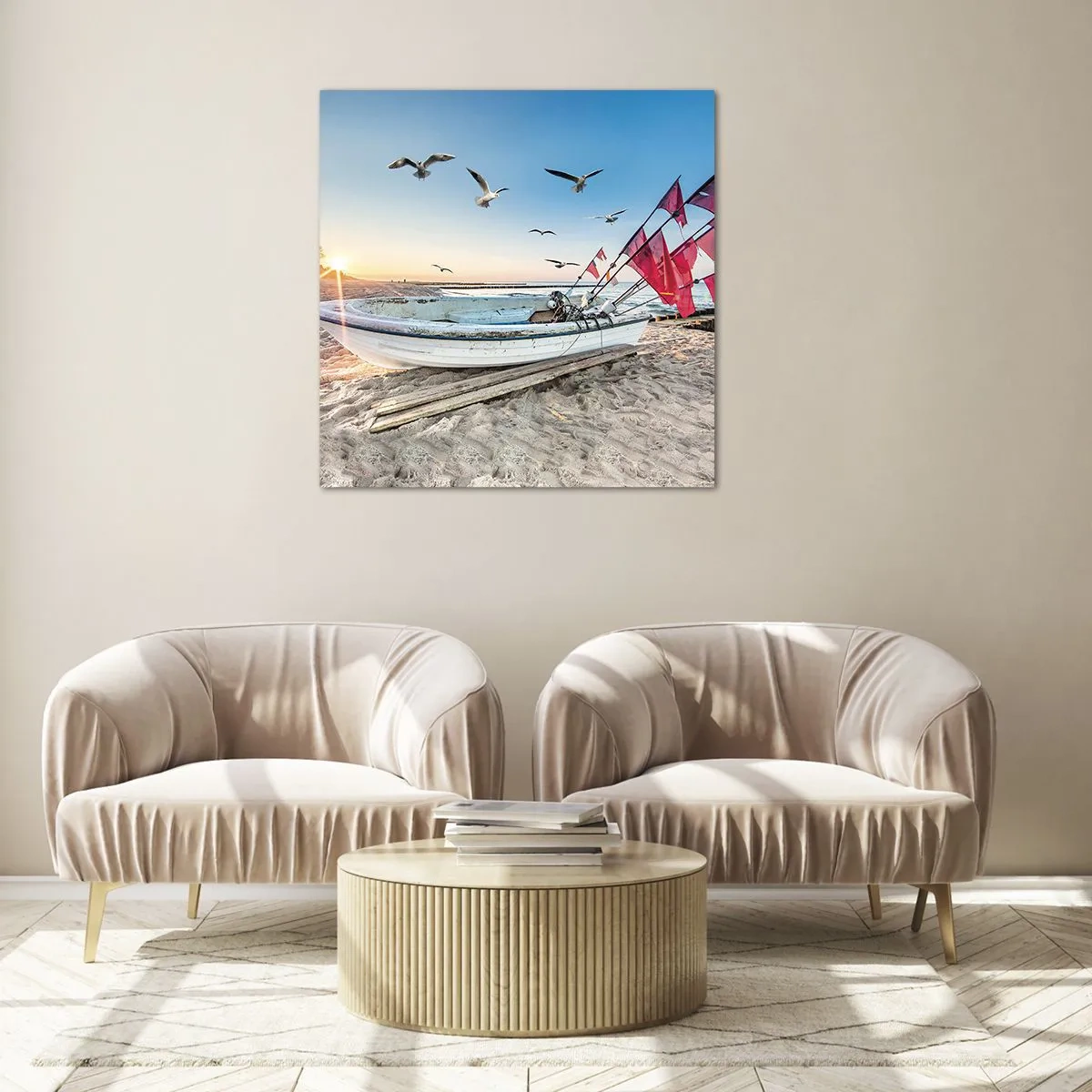 Billede på glas - Et velfortjent hvil - 70x70 cm