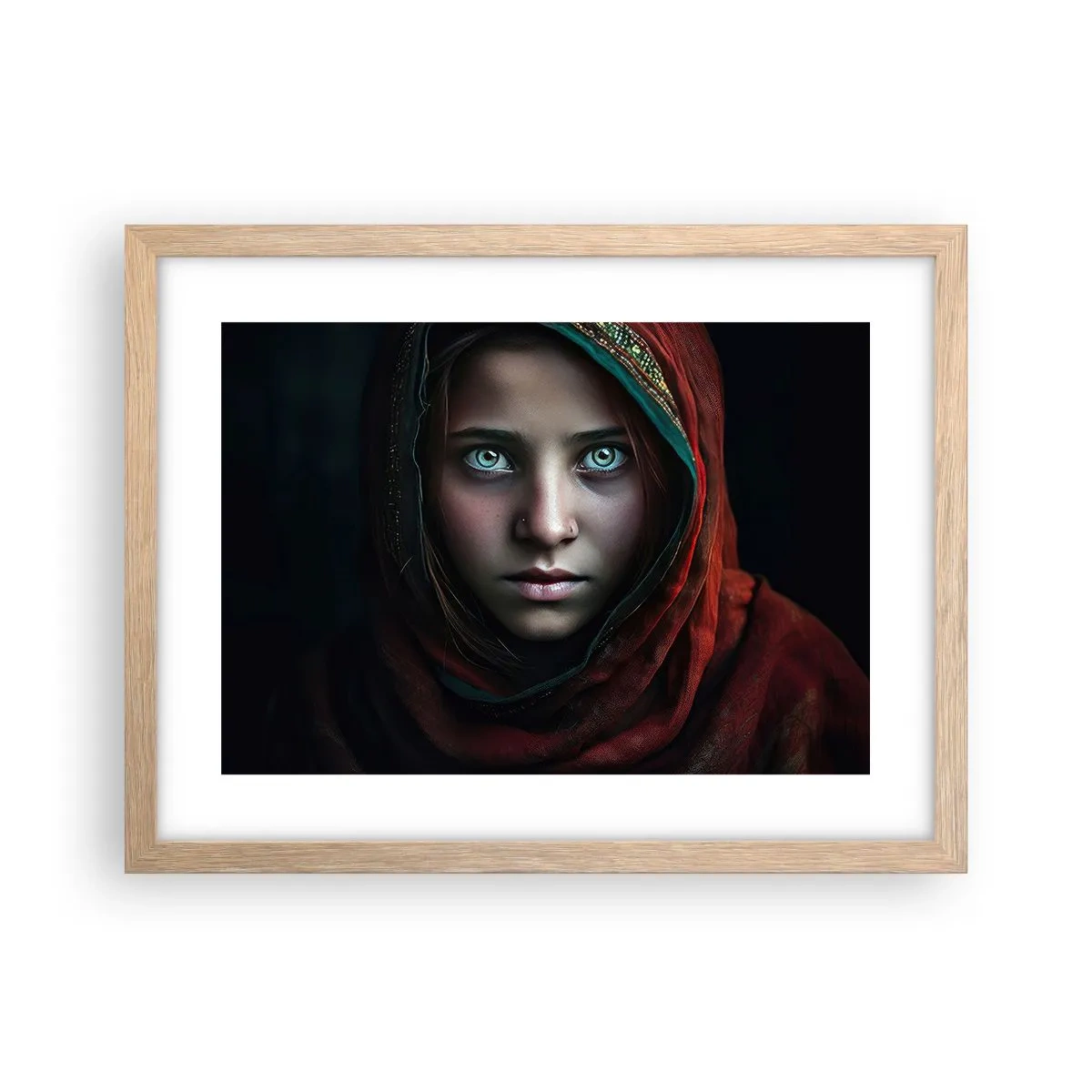 Plakat i ramme af lyst egetræ - Østens prinsesse - 40x30 cm