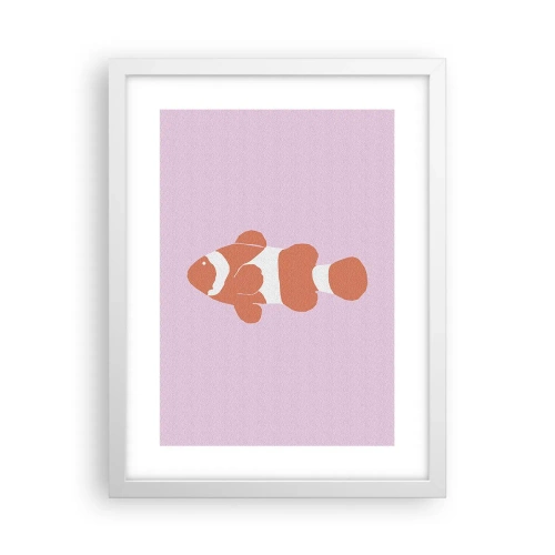 Plakat i hvid ramme - I koraller til ansigt og hale - 30x40 cm