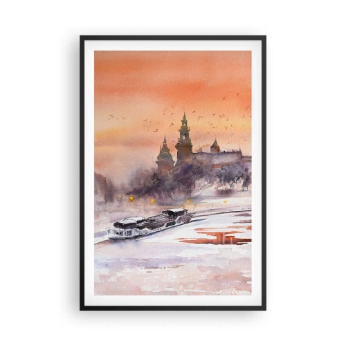 Plakat i sort ramme - Kongelig solnedgang - 61x91 cm