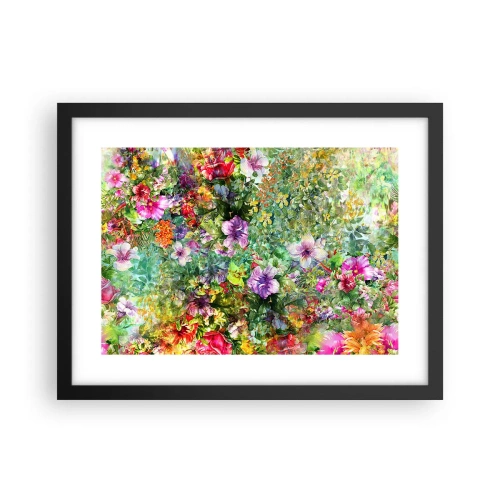 Plakat i sort ramme - Ind i blomsterne ved fortabelse - 40x30 cm