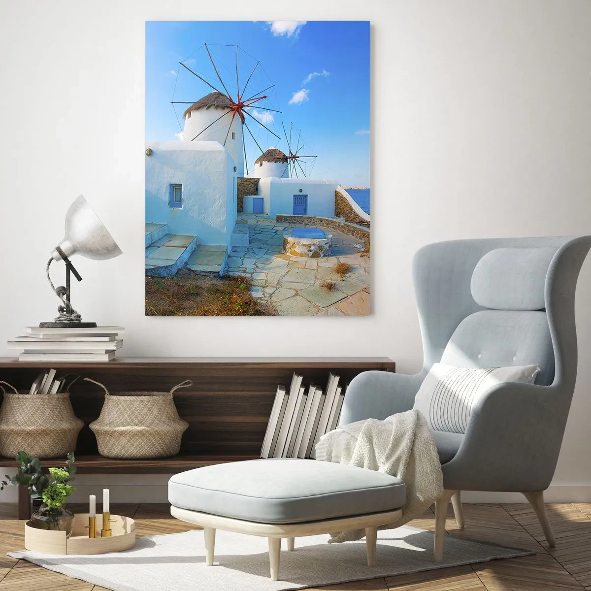 Billede på glas - Blå vind fra havet - 50x70 cm