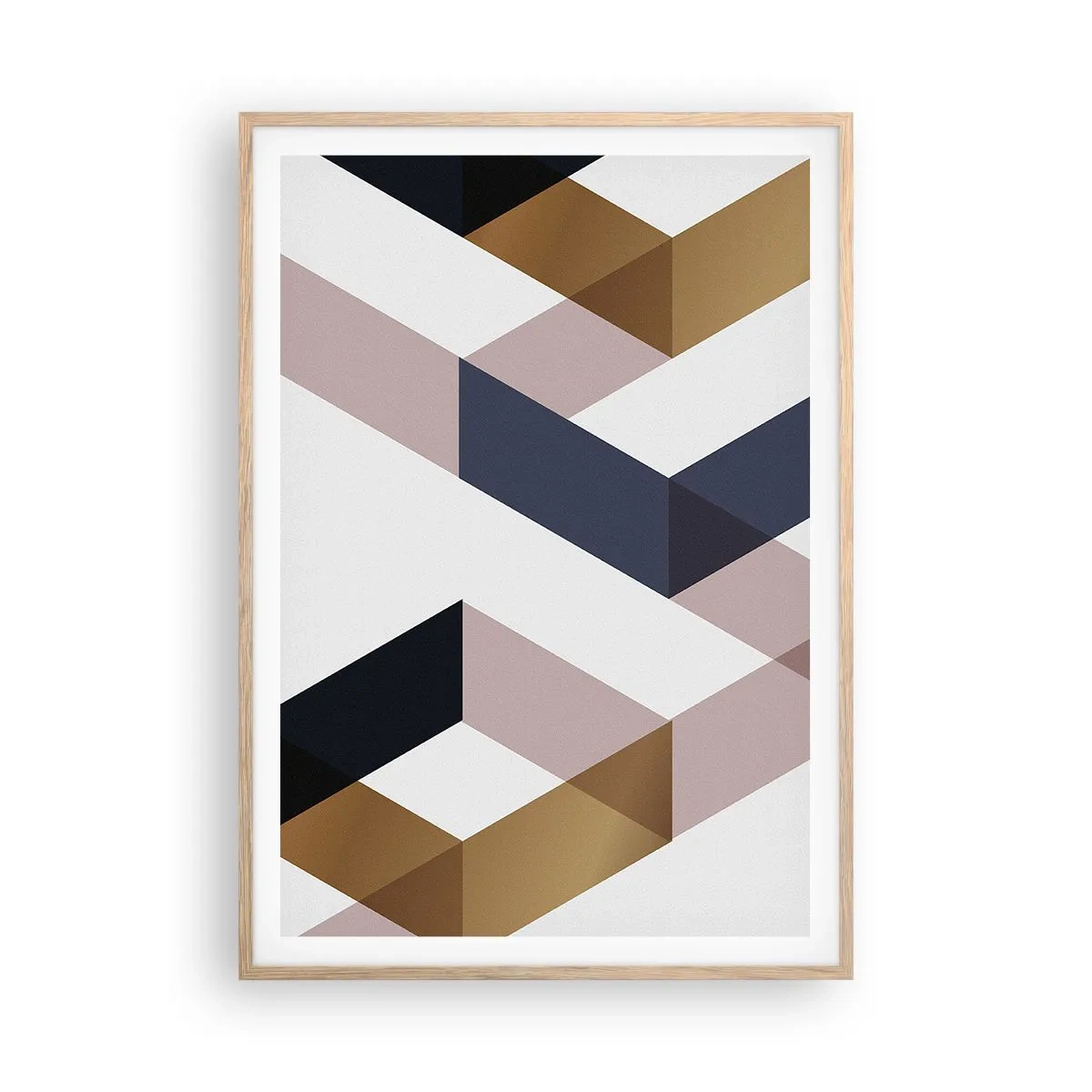 Plakat i ramme af lyst egetræ - Planer og vinkler - 70x100 cm