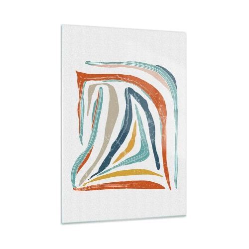 Billede på glas - Venligt smilende abstraktion - 50x70 cm