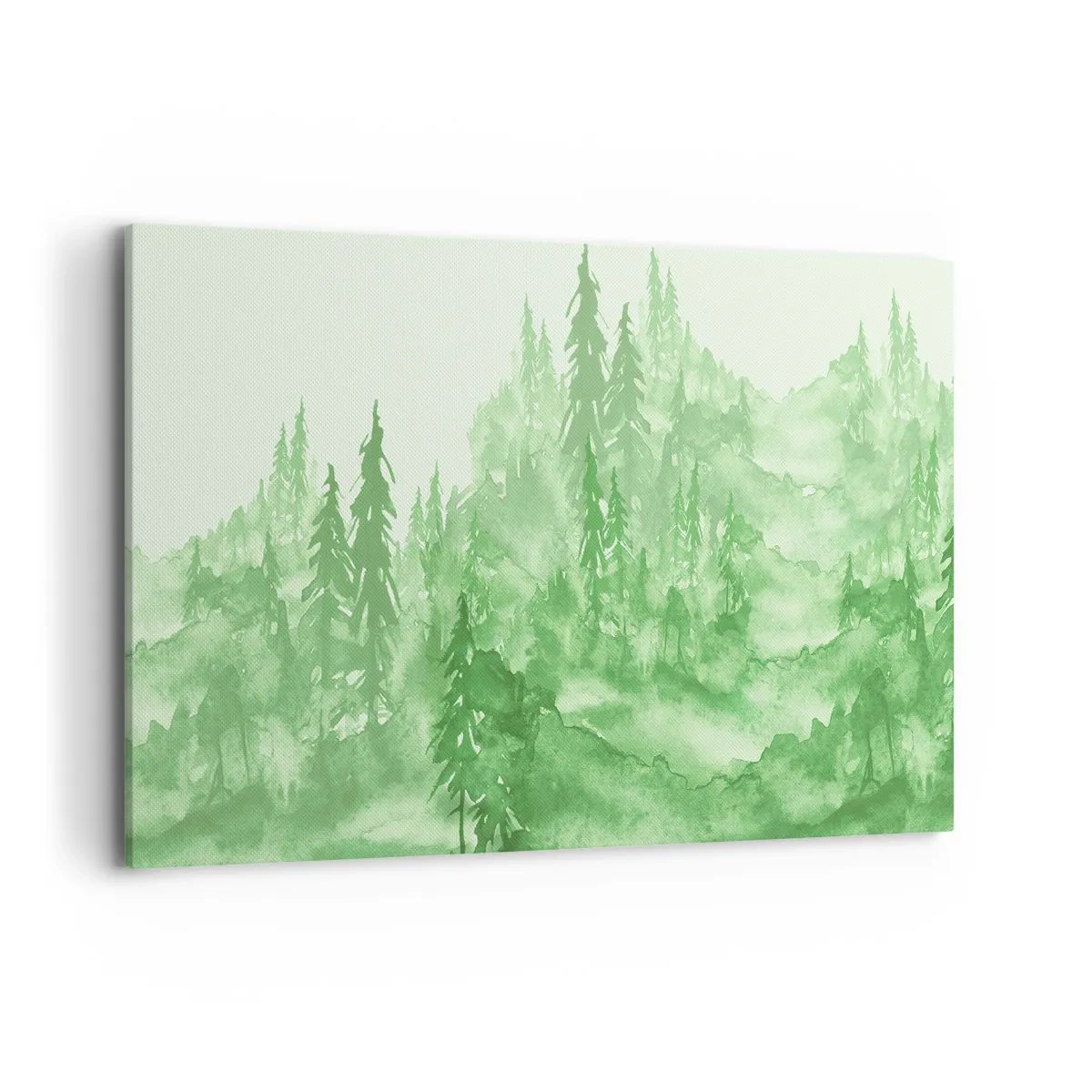 Lærredstryk - Billede på lærred - Sløret af grøn tåge - 120x80 cm