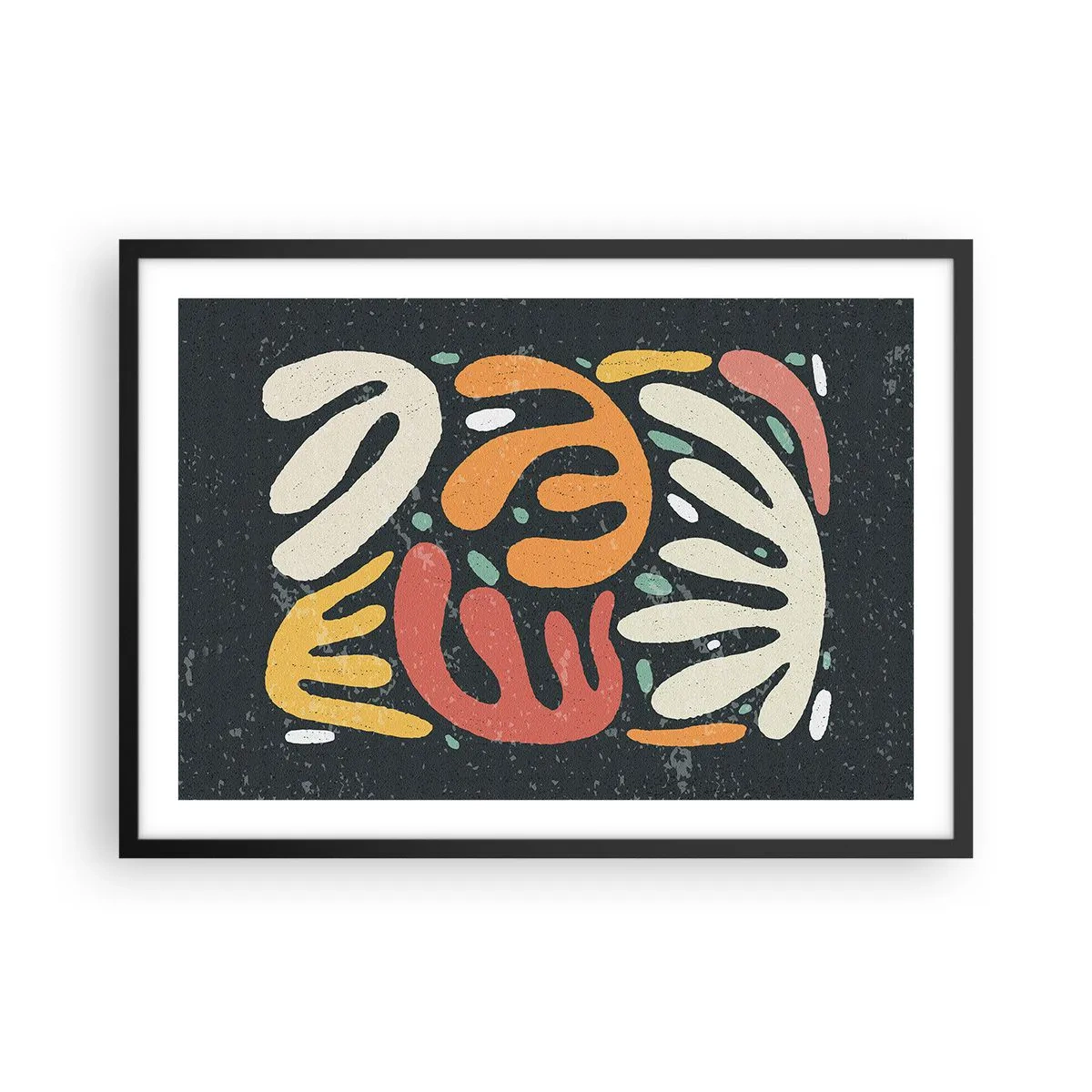Plakat i sort ramme - Komposition - jeg er ved at fange dig - 70x50 cm