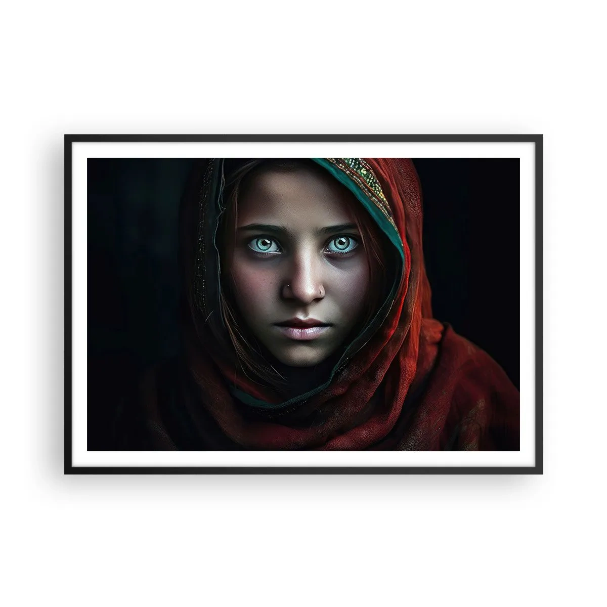 Plakat i sort ramme - Østens prinsesse - 100x70 cm
