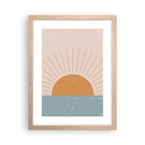 Plakat i ramme af lyst egetræ - Et dagligt mirakel - 30x40 cm