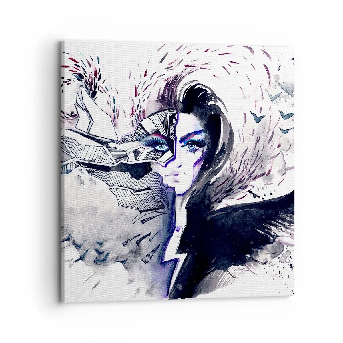 Lærredstryk - Billede på lærred - Dæmonisk og smuk - 70x70 cm