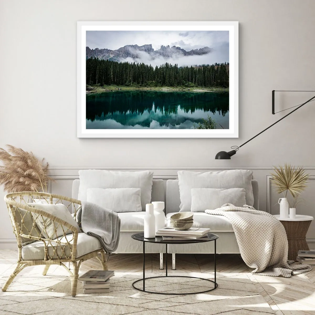 Plakat i hvid ramme - Hys, tys, lad os ikke vække sovevandet... - 100x70 cm