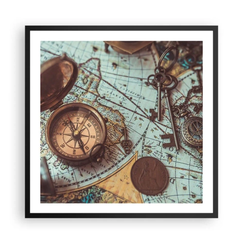 Plakat i sort ramme - For eventyreren - 60x60 cm