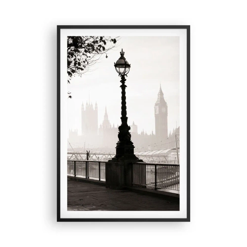 Plakat i sort ramme - London morgen - 61x91 cm