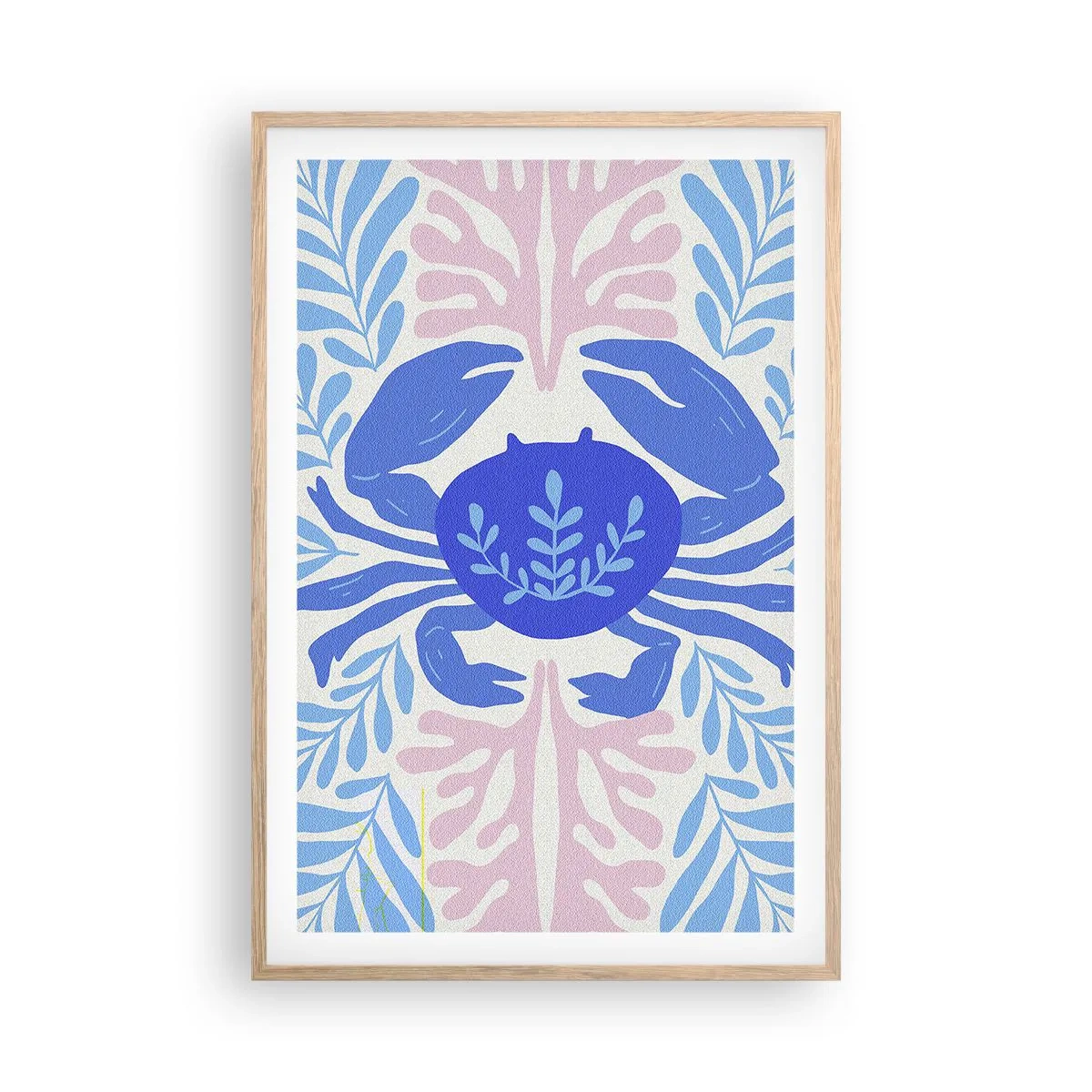 Plakat i ramme af lyst egetræ - Som en havblomst - 61x91 cm