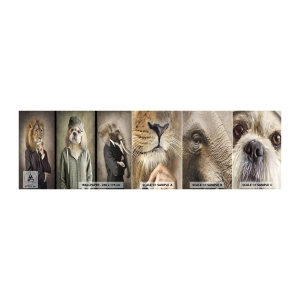 Prøve Fototapet Selvklæbende Deluxe Sticker - Jeg foretrækker afslappethed - Abstraktion, Løve, Hund - 100x30 cm